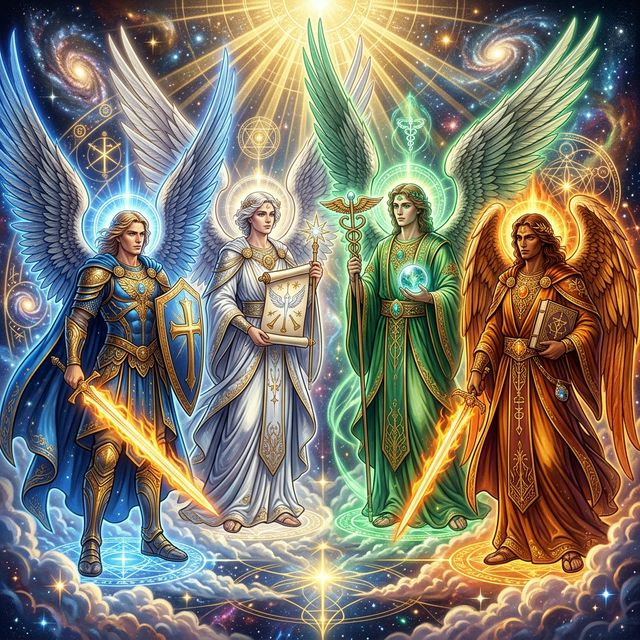 Les quatre archanges Michel, Gabriel, Raphaël et Uriel